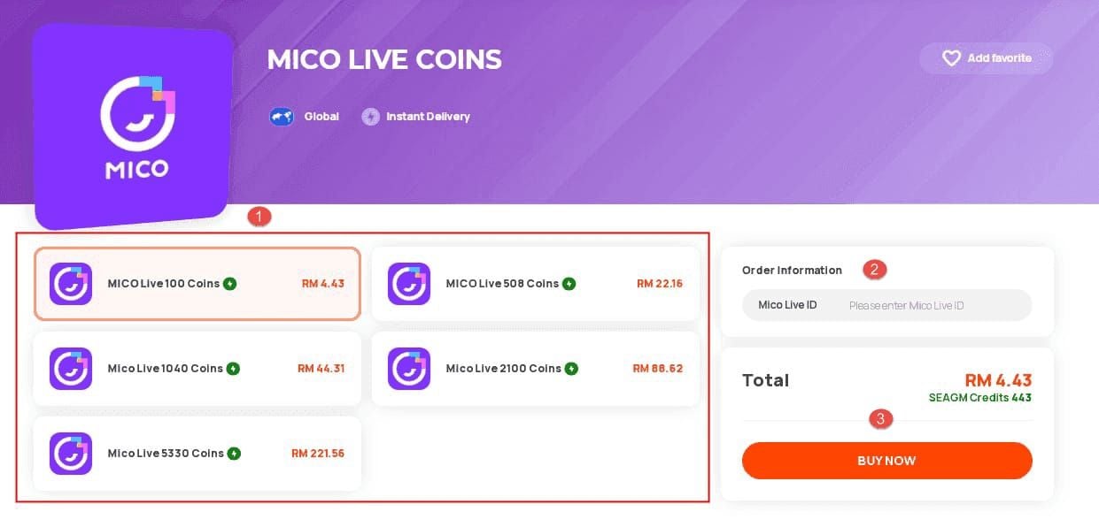 แถบผลงานในศูนย์ผู้จัดรายการ MICO Live แสดงชั่วโมงสตรีมและรายละเอียดประเภทสตรีม