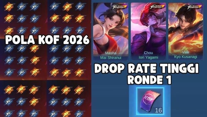 Mobile Legends Bang Bang KOF collaboration event drop rate infographic