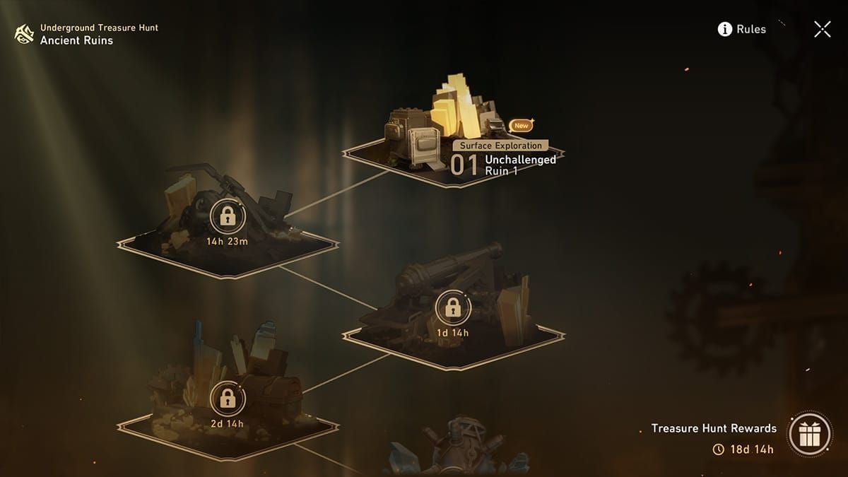 Honkai Star Rail अंडरग्राउंड ट्रेजर हंट प्राचीन खंडहर अन्वेषण मानचित्र