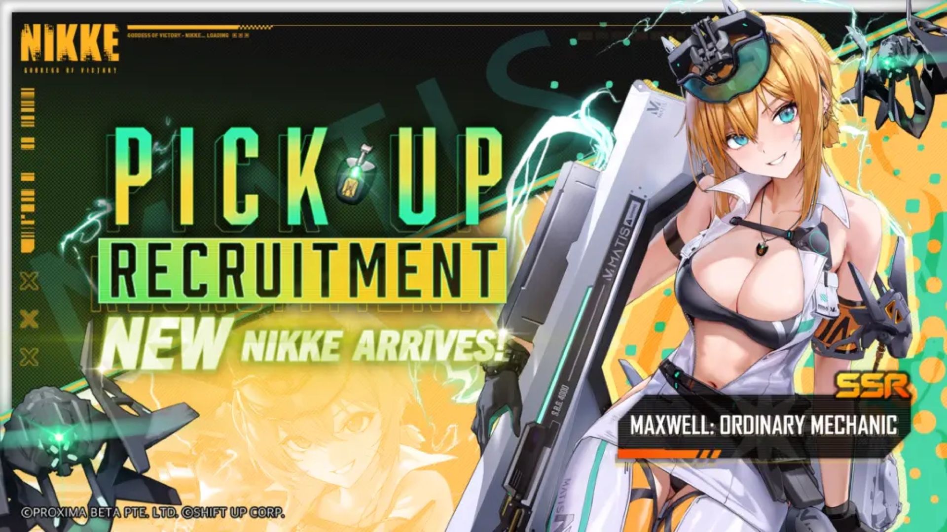 NIKKE Maxwell Ordinary Mechanic pickup banner for sniper charge-damage dolls