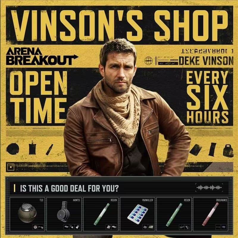 Arena Breakout Infinite Deke Vincent trader inventory screen