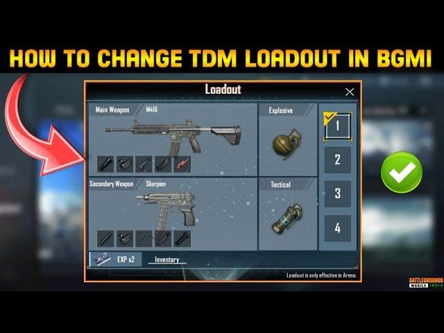 Loadout de inverno ideal do PUBG Mobile mostrando a combinação de armas M416 e VSS