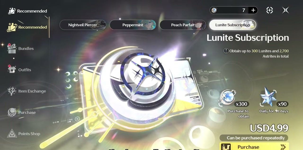 Consejos de Wuthering Waves: Suscripción de Lunites como la compra de Astritas con mejor valor