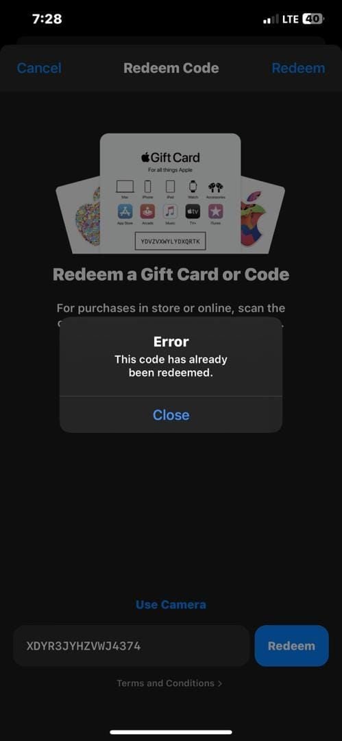 Comparație între răscumpărarea reușită și eșuată a cardului cadou Apple în funcție de regiune