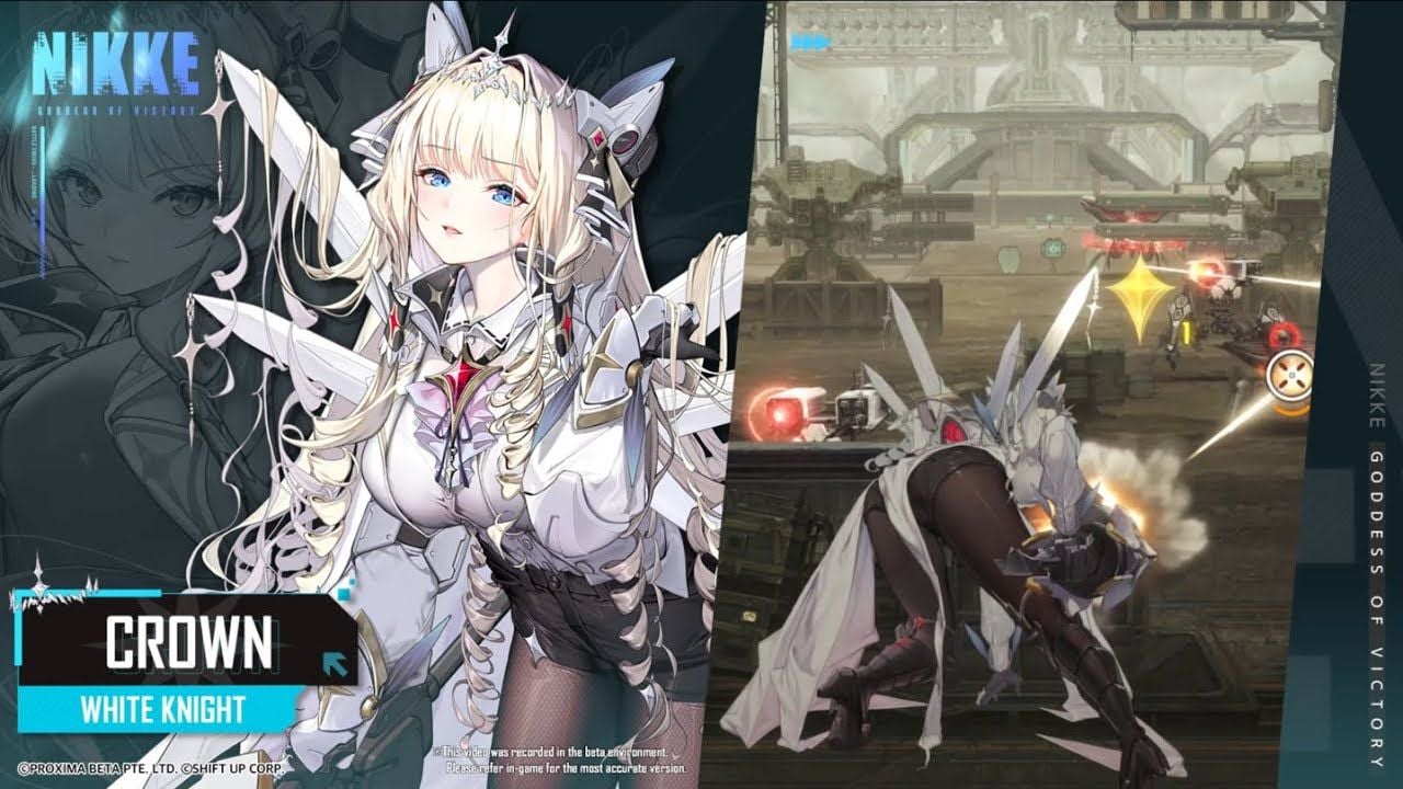 Crown using her Burst skill in Goddess of Victory Nikke with golden visual effects