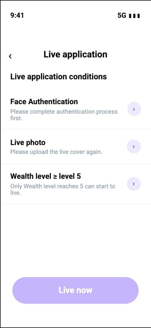 Requisitos para transmitir ao vivo no Poppo Live: autenticação facial e nível de riqueza 5