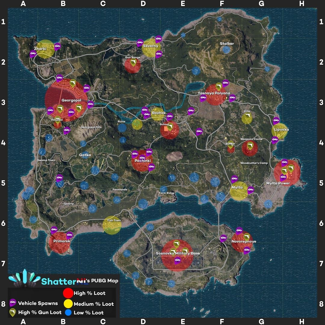 PUBG Mobile vehicle comparison showing UAZ, motorcycle and boat options for Erangel rotations