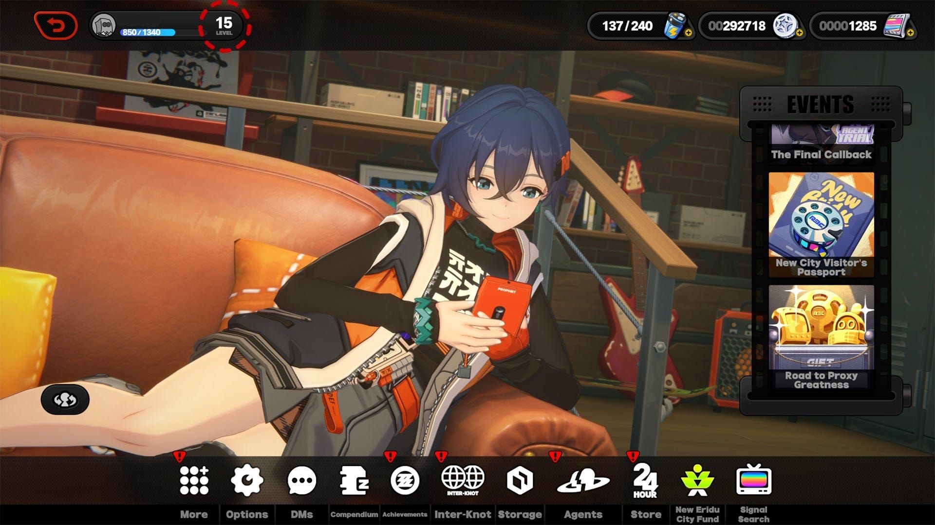 Interface en jeu de Zenless Zone Zero montrant l'exigence du niveau d'Inter-Nœud 4