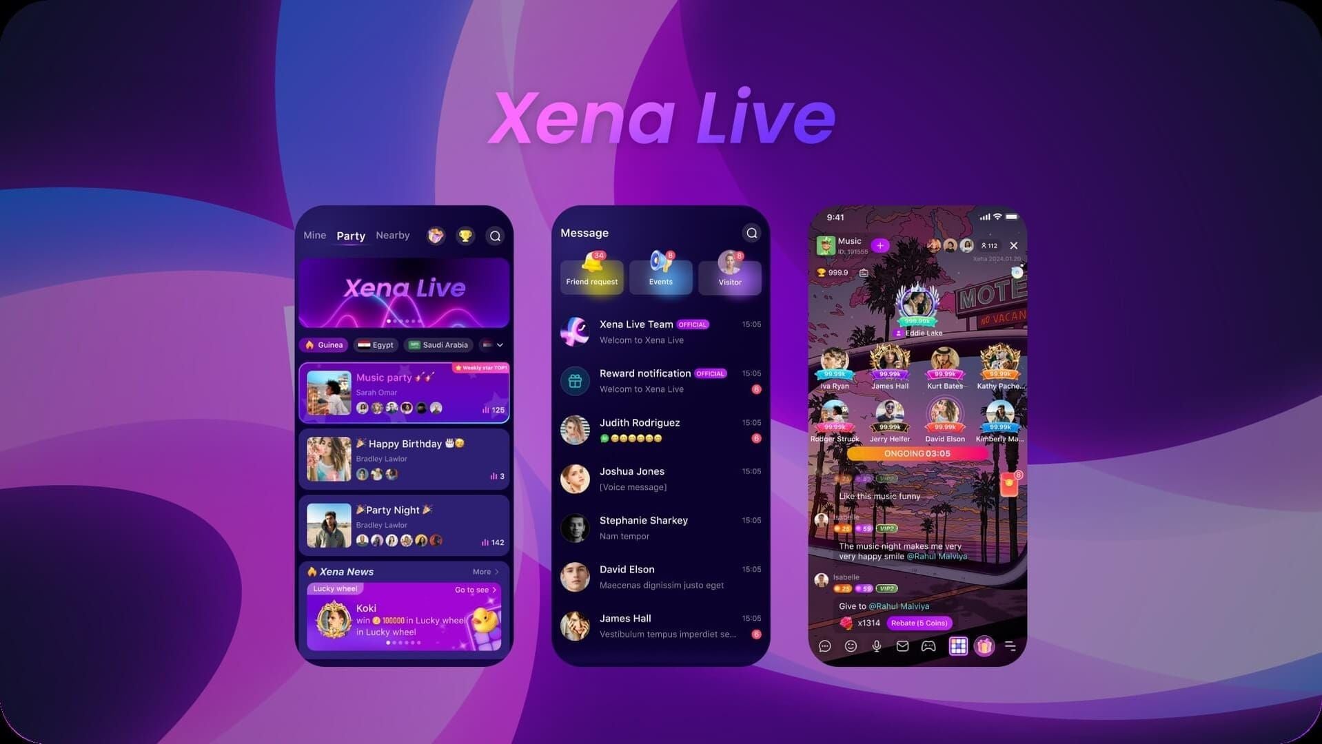 Xena Live admin moderation interface screenshot