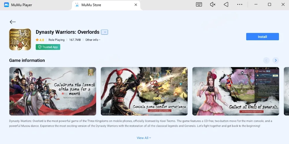 In-game display and graphics settings sliders inside Dynasty Warriors Overlords