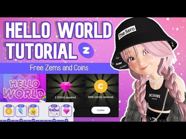 ZEPETO Hello World Map quests guide with numbered steps