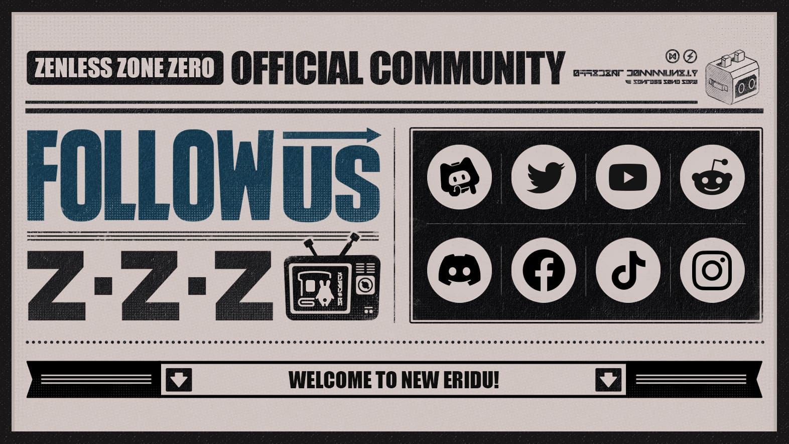 Collection of official Zenless Zone Zero social media channels and platforms for code announcements
