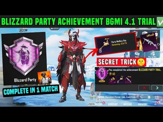 Captura de pantalla de PUBG Mobile del debuff de Ventisca mostrando huellas y visibilidad nula por el temporal