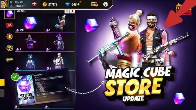 Interface da Loja Tripla do Cubo Mágico do Free Fire na atualização OB52