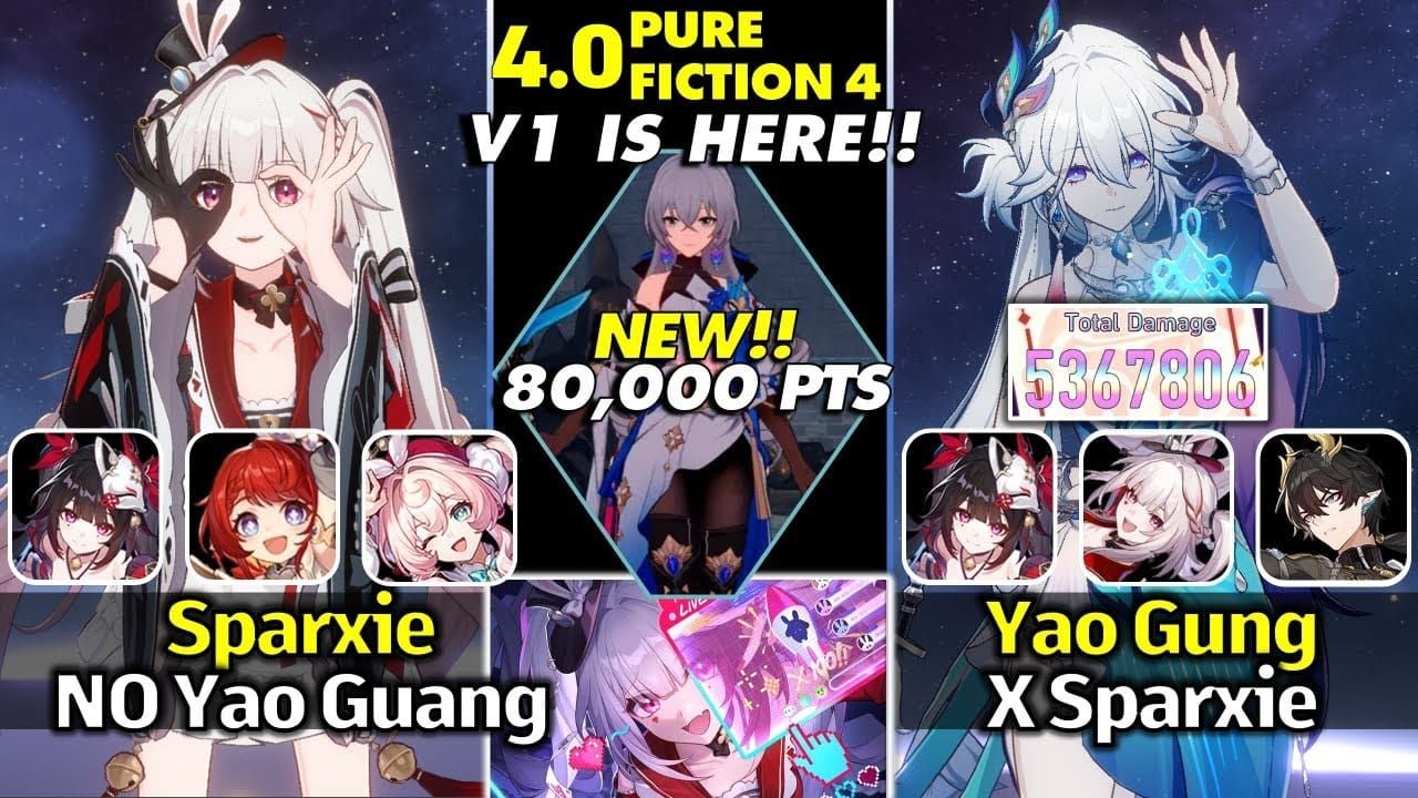 Perbandingan statistik dan artwork karakter Honkai Star Rail Yao Guang dan Sparxie
