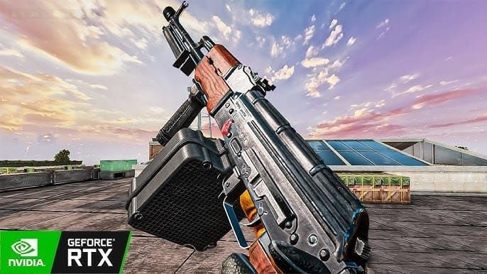 ภาพหน้าจอรูปแบบแรงดีดของ RPK ใน Blood Strike แสดงให้เห็นการดีดเฉียงในช่วงแรกและการดีดขึ้นในแนวตั้งอย่างต่อเนื่อง