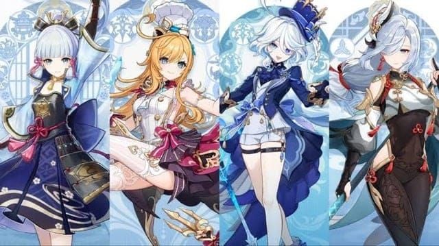 아야카, 신학, 푸리나, 에스코피에로 구성된 원신 최적의 빙결 팀 조합