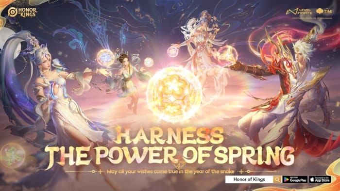 Honor of Kings Spring Festival 2025 event interface displaying available activities and rewards