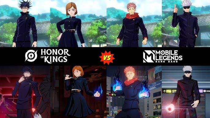 Comparison of Jujutsu Kaisen and Sanrio collaboration skins in Honor of Kings