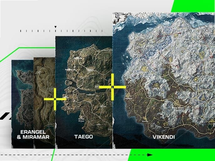 Mapas competitivos de PUBG Mobile: vista general de Erangel, Miramar y Sanhok