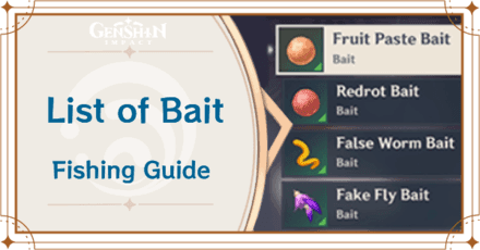 Fishing bait crafting interface showing recipes and materials for different bait types