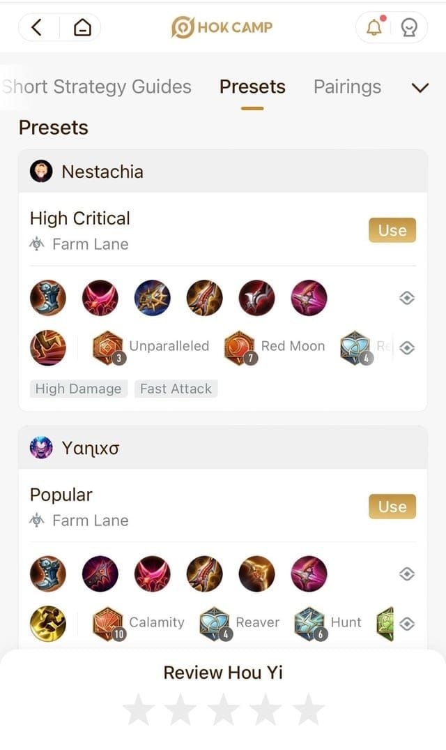 Laluan build item Honor of Kings Musashi