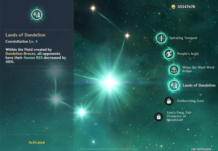 Panduan pengurangan RES Dandelion Breeze Jean C4 Genshin Impact