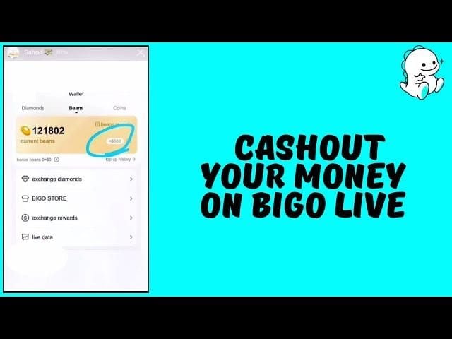 Bigo Live beans withdrawal and exchange interface