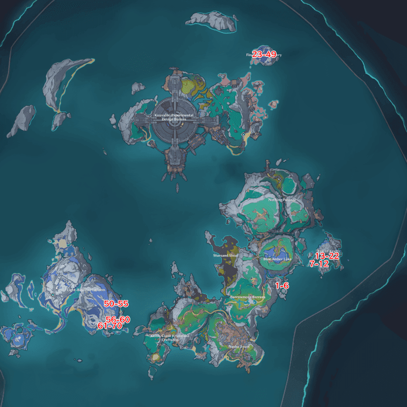 Genshin Impact Frostlamp Flowers growing in Luna III Nod-Krai region