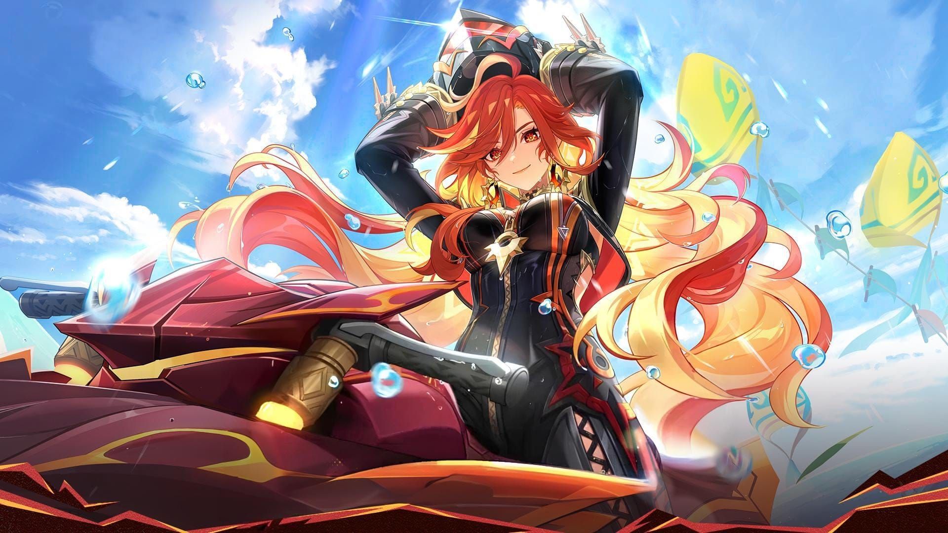 Illustration officielle du personnage Mavuika de Genshin Impact pour la bannière 5.3