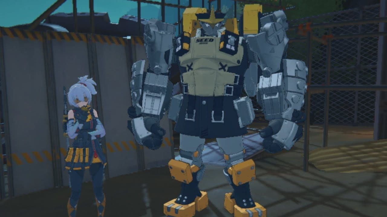 Zenless Zone Zero gameplay showing Seed"s mecha transformation or first-person Ultimate aiming mode