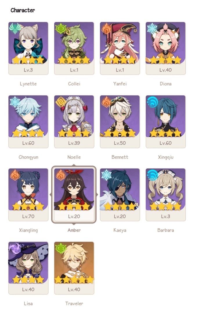 草主人公、バーバラ、アイノ、スクロースによる原神F2Pルナ反応チーム編成