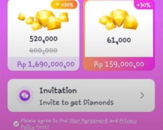 Comparison chart of third-party Chamet diamond top-up platforms showing ratings and features