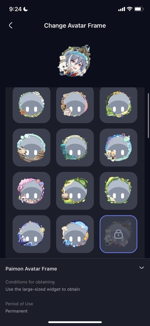 Ramka awatara Paimon Pilne Studia z Genshin Impact z kolaboracji Duolingo