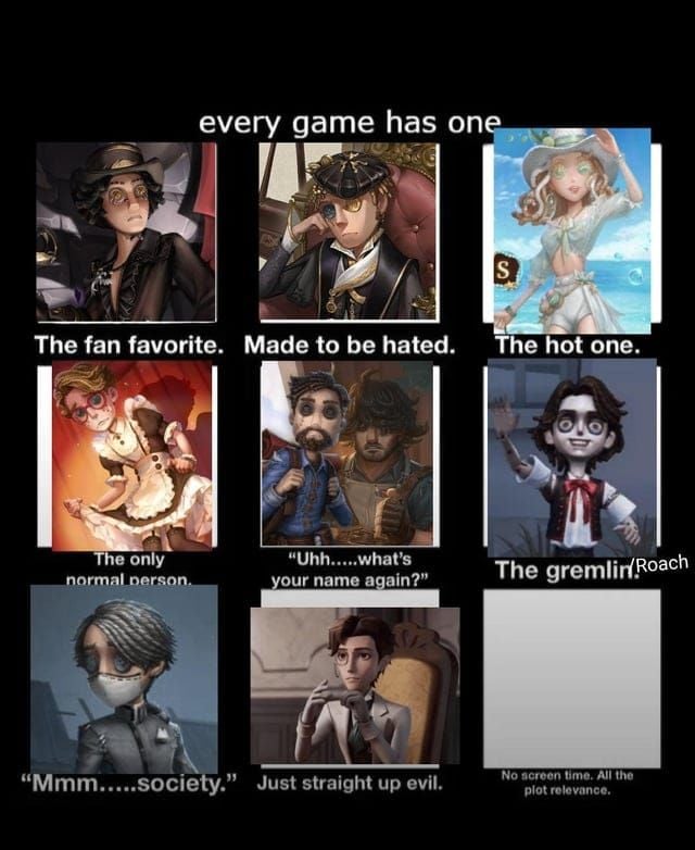 Identity V Orpheus tegenkarakters Mechanic Priestess vergelijking