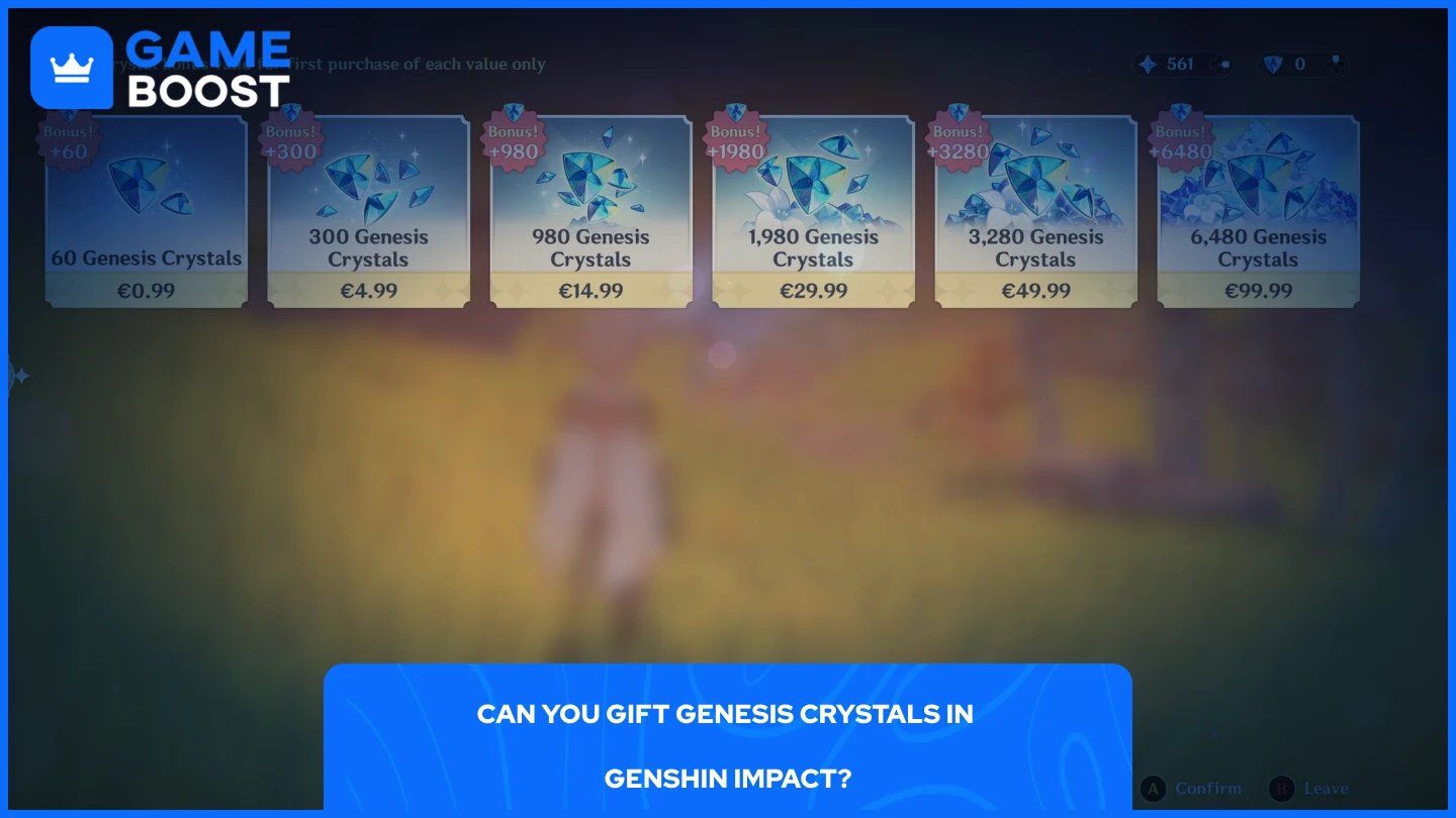 Genshin Impact in-game shop displaying the initial top-up bonus double crystal tiers