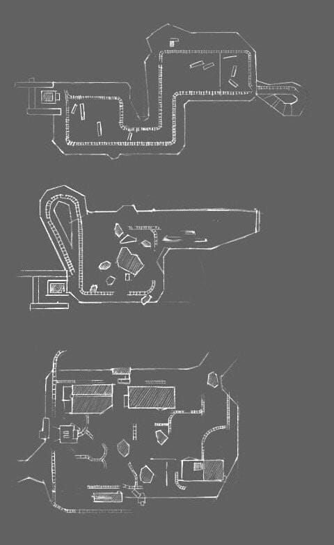 Ikhtisar peta kecil Identity V menunjukkan ruang terbatas dan fitur lingkungan
