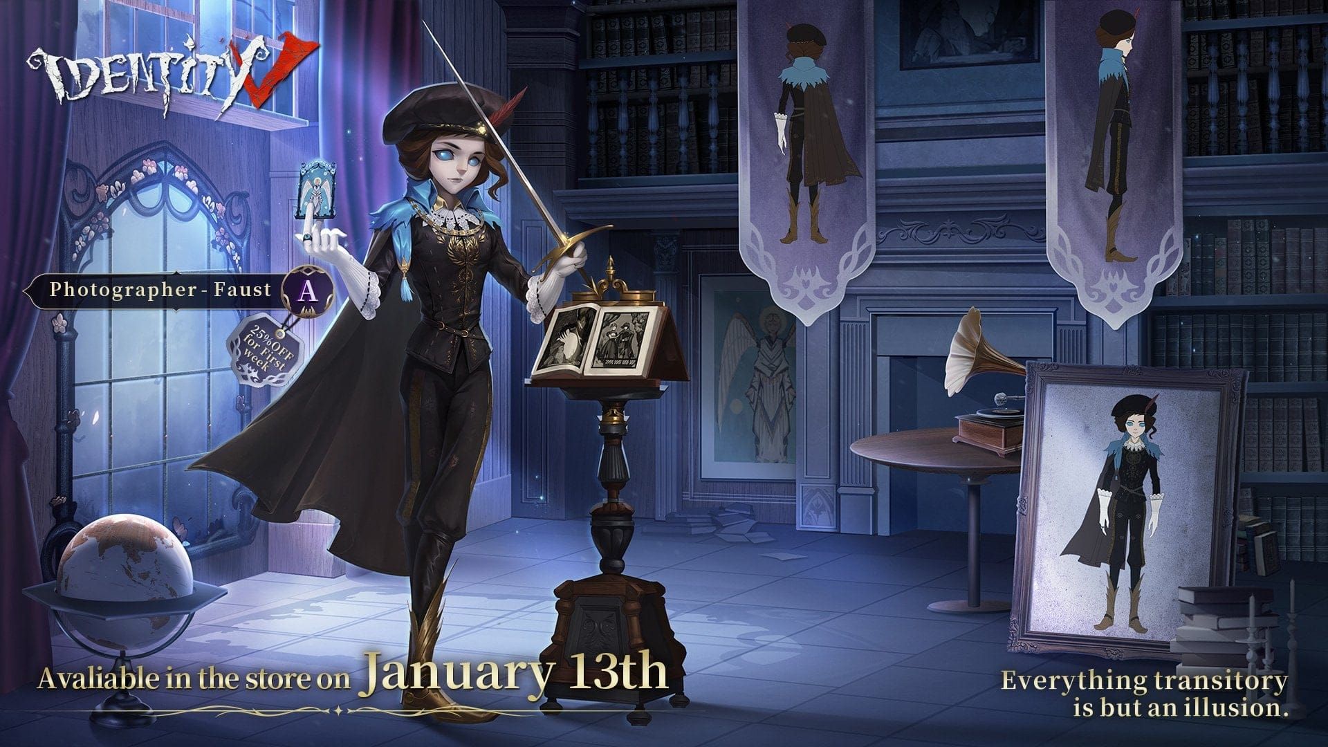 Fotógrafo de Identity V en el juego usando la habilidad de parpadeo durante una persecución con paletas