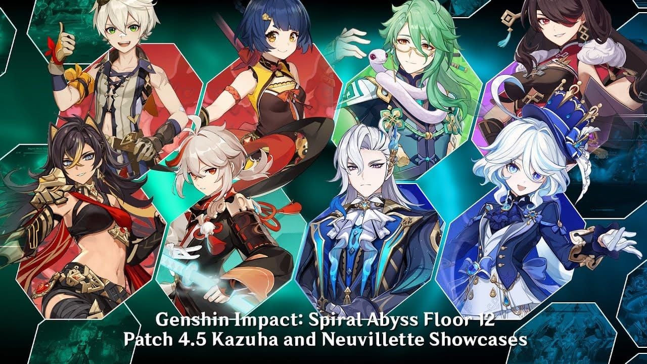 Kazuha using elemental burst in Spiral Abyss with multiple enemies grouped together