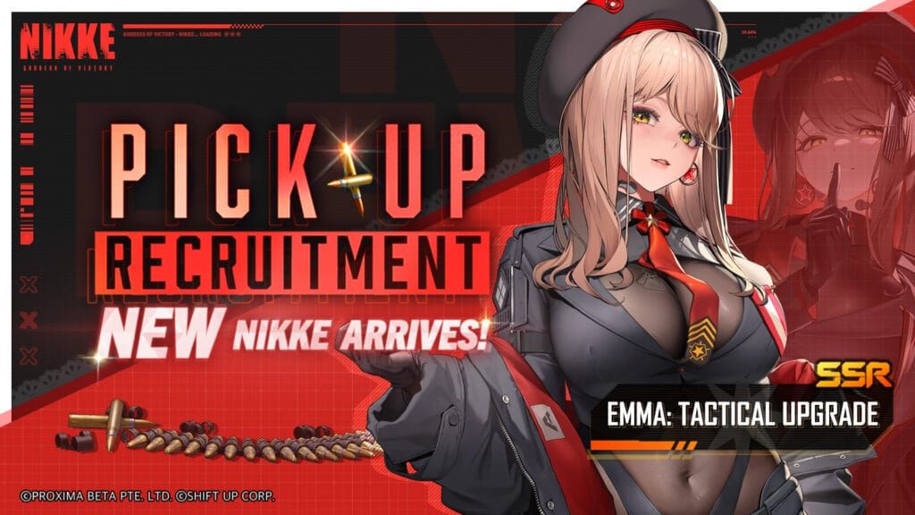 Emma Tactical Upgrade SSR Supporter form with Special Therapy T weapon in Goddess of Victory: Nikke