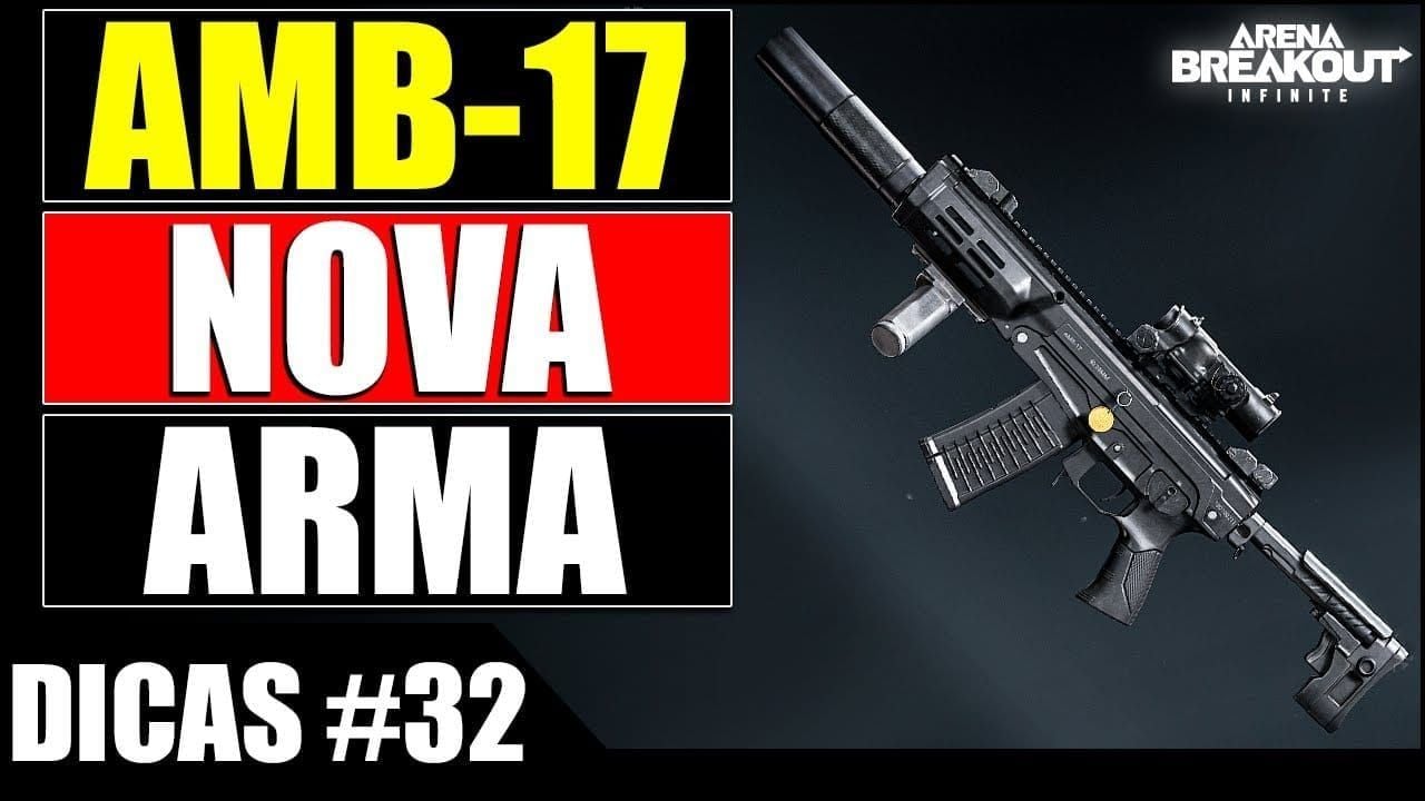 In-game recoil pattern guide for AMB-17 in Arena Breakout Mobile showing diagonal-right climb