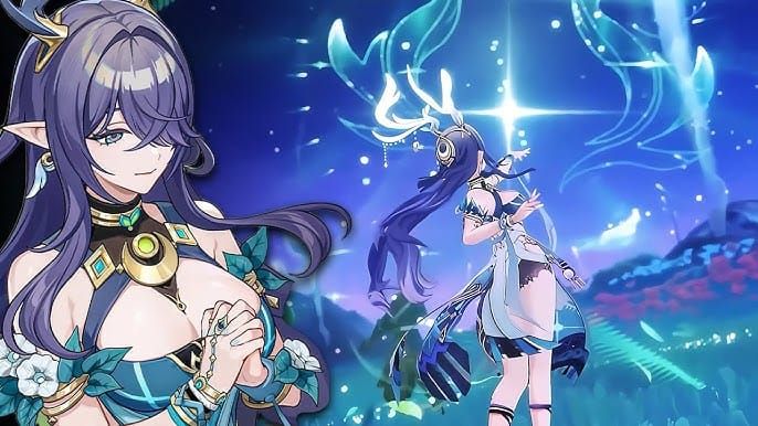 Genshin Impact character Lauma with her abilities and stats displayed