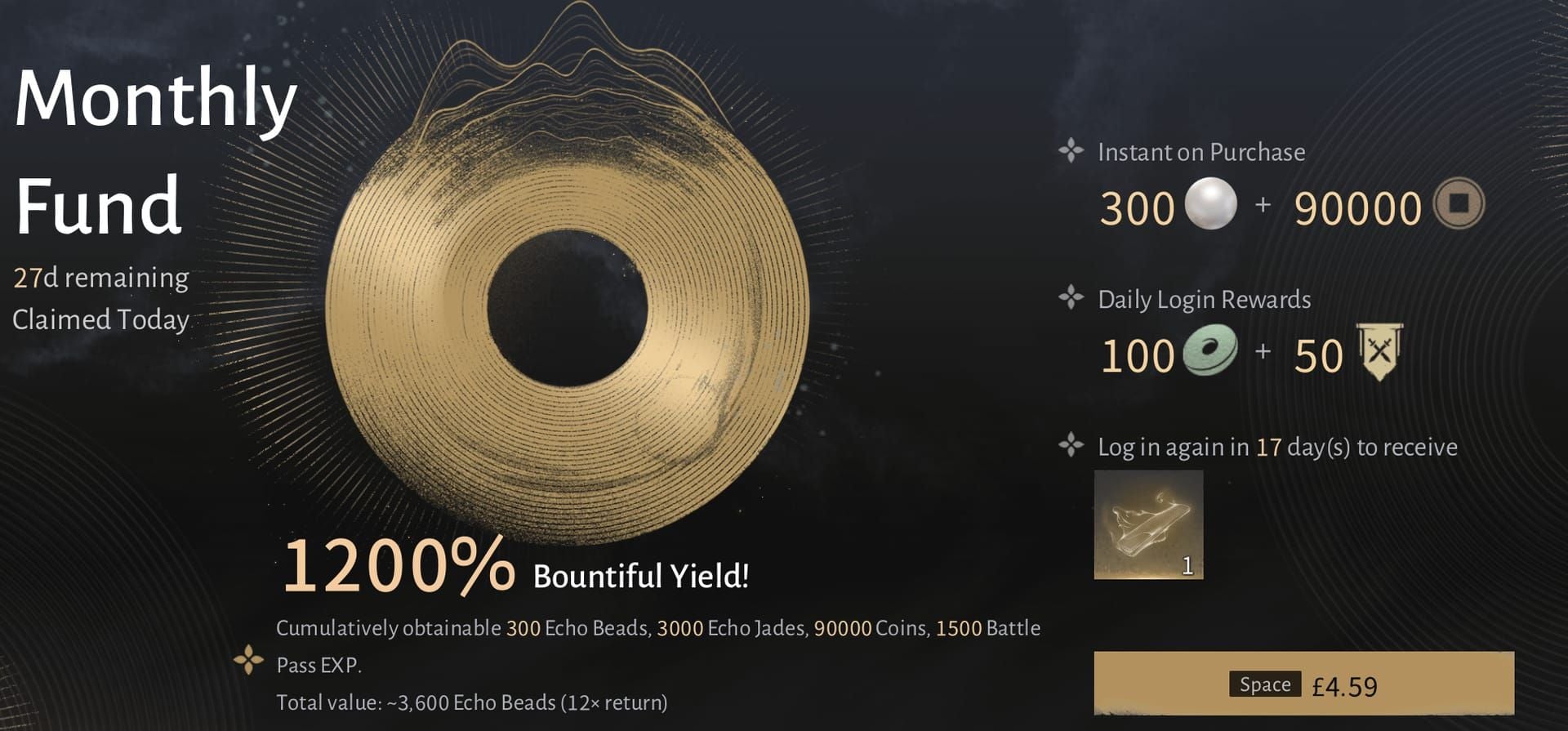 Where Winds Meet first-time bonus stacking vs single bundle comparison chart showing Beads and Jade value