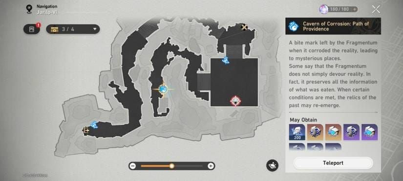 Peta lokasi farming Honkai Star Rail menampilkan Eternal Holy City Okhema, Vortex of Genesis, dan Strife Ruins Castrum Kremnos