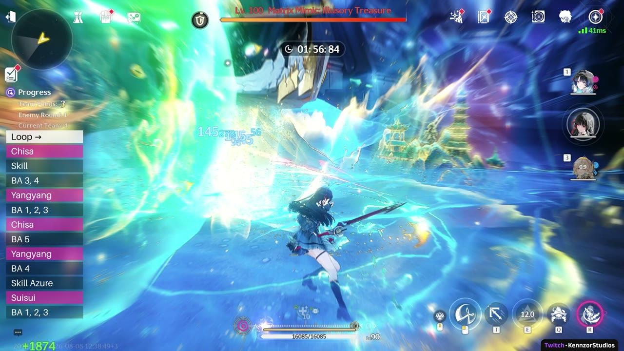 Yangyang Xuanling Chisa Suisui quickswap loop in combat