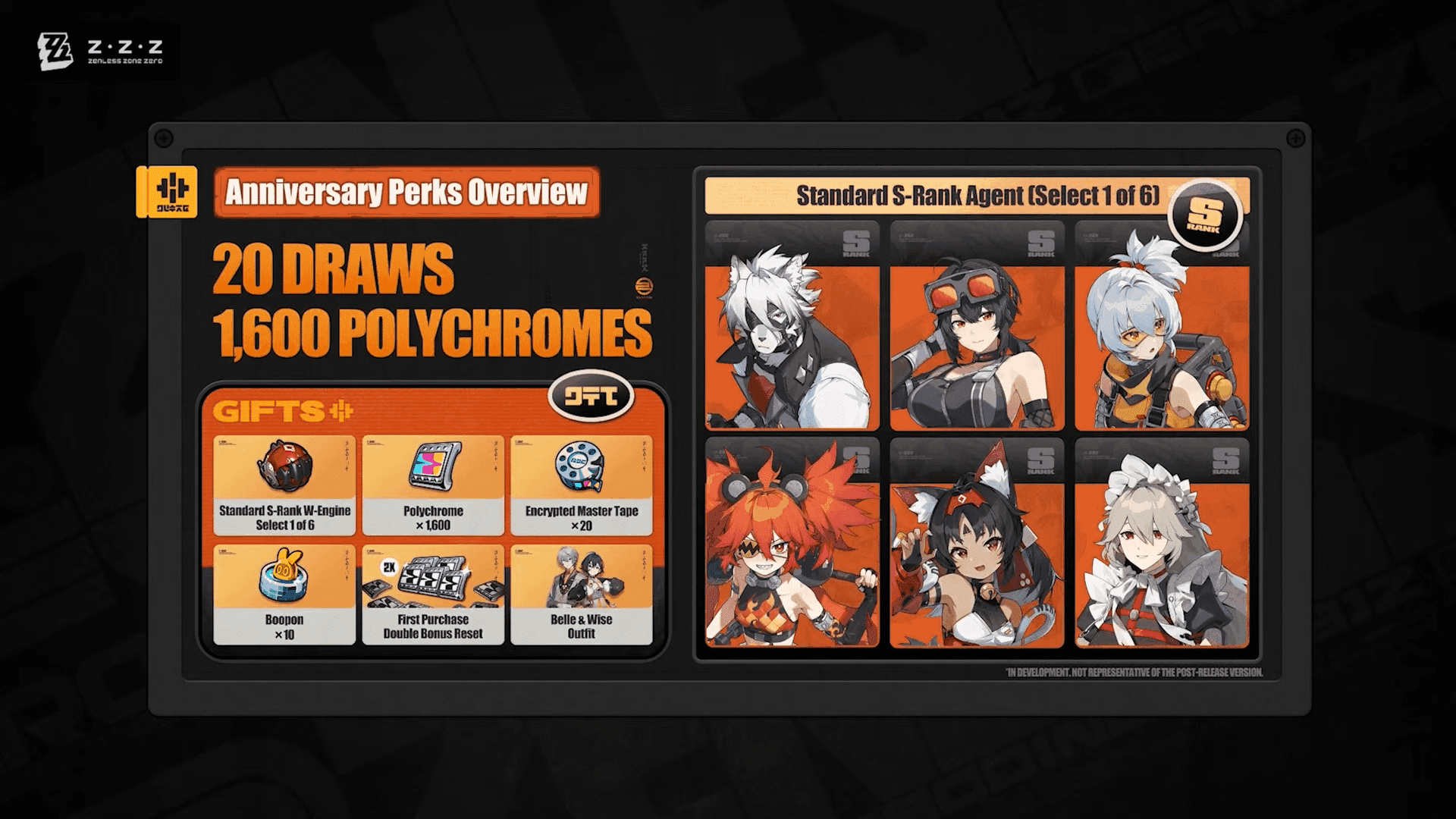Zenless Zone Zero Version 2.2 events interface showing available limited-time events