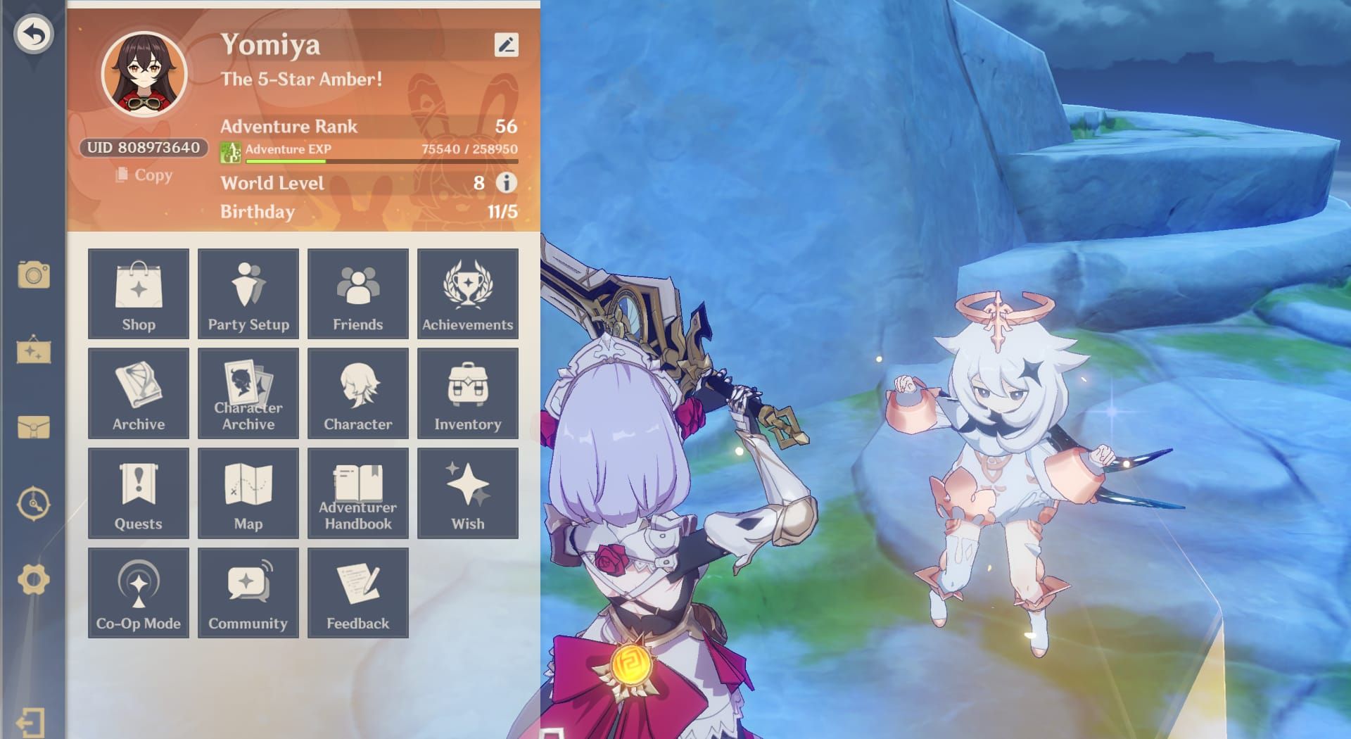 Руководство по меню настроек графики Genshin Impact через иконку Паймон и шестеренку