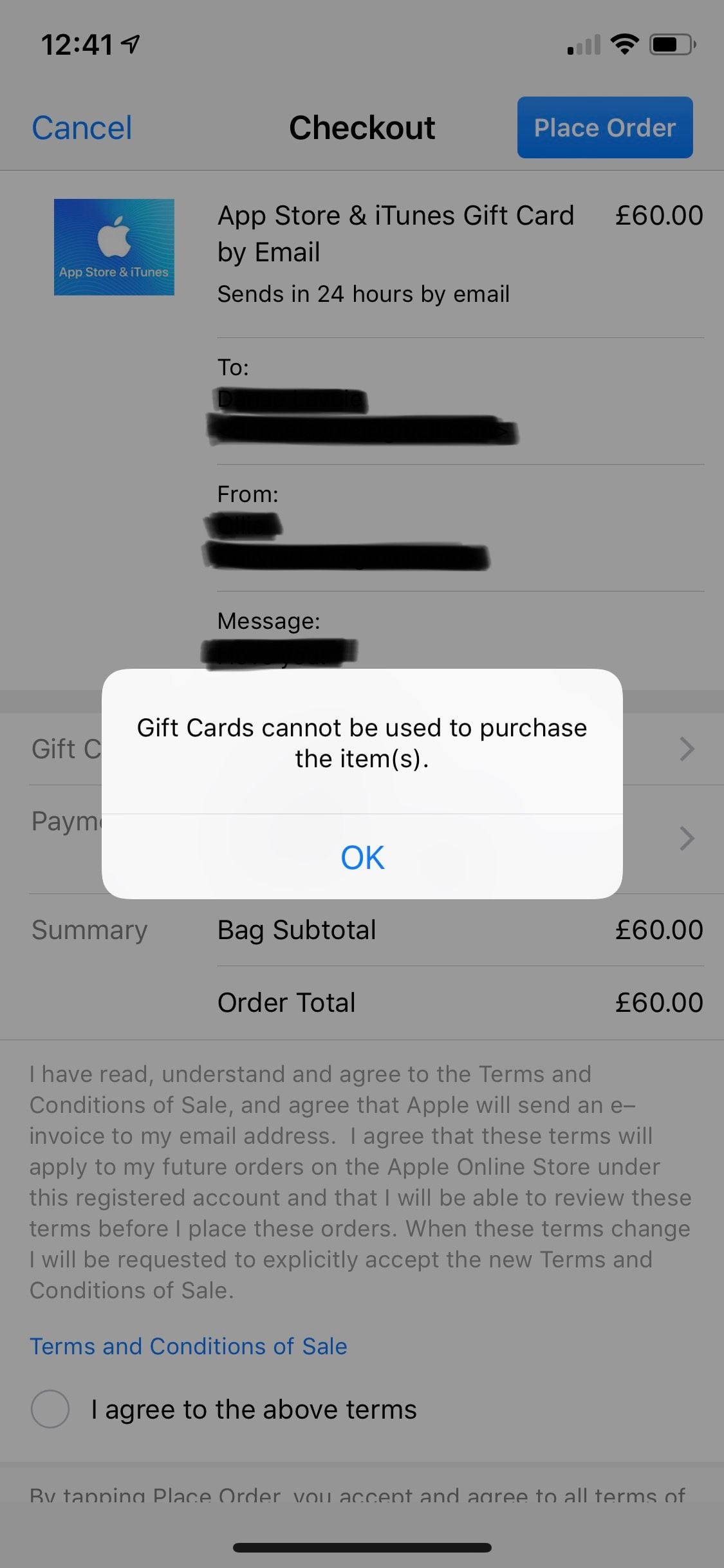 How to recharge Apple Gift Card (UK)