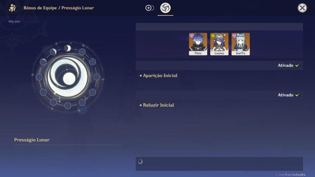 Genshin Impact Moonsign system showing Ascendant Gleam team buffs