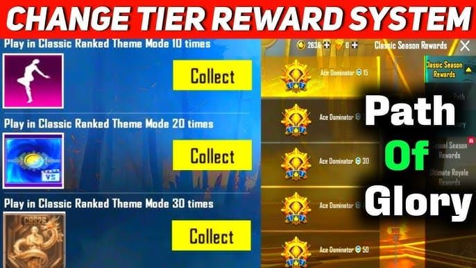 Interfaccia di progressione del Sentiero della Gloria di PUBG Mobile per i giocatori di livello Ace